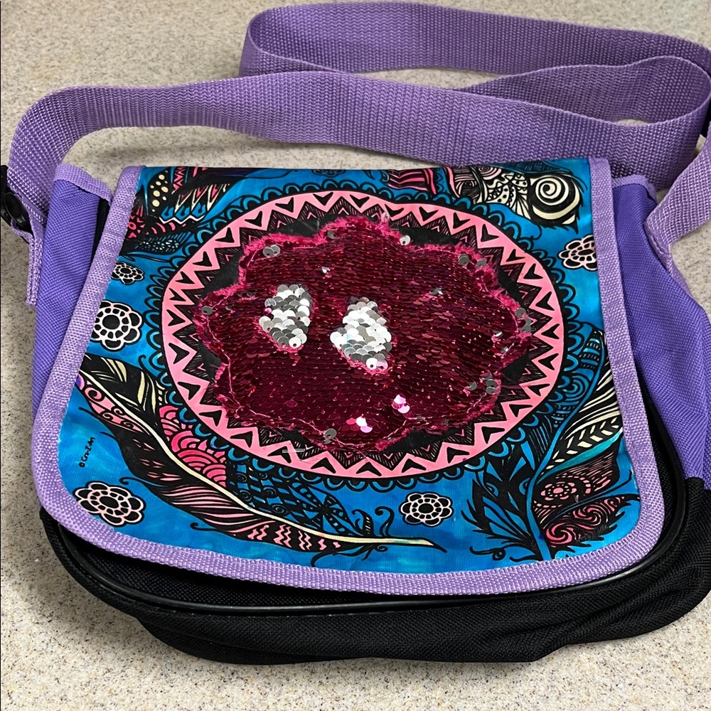 Vibrant Sequin Flap Crossbody Bag